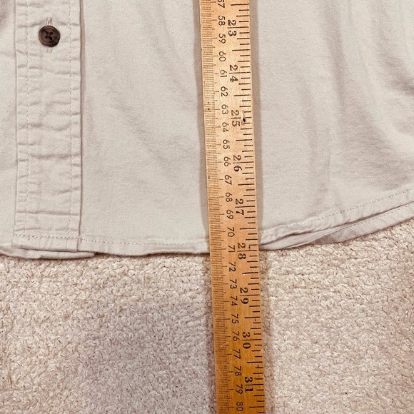 Wrangler Mens Medium Comfort Flex Short Sleeve Button Down Shirt Tan Khaki - Picture 4 of 6